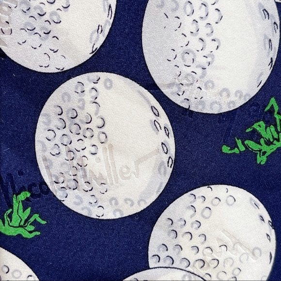 Nicole Miller Blue Golf Ball Silk Men’s Tie Vtg - Picture 9 of 9